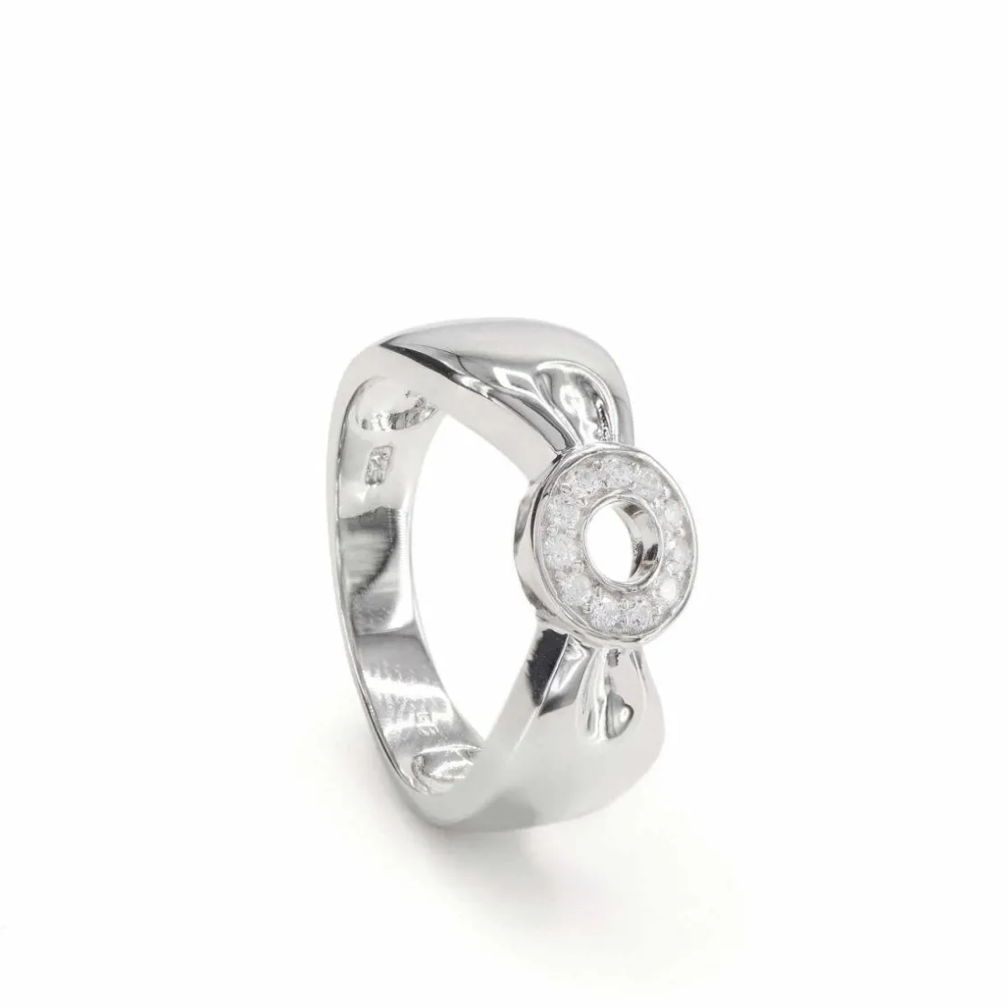 Anillos De Diseño | Anillos Circonitas | LINEARGENT Anillo circonitas diseño de lazo con motivo circular