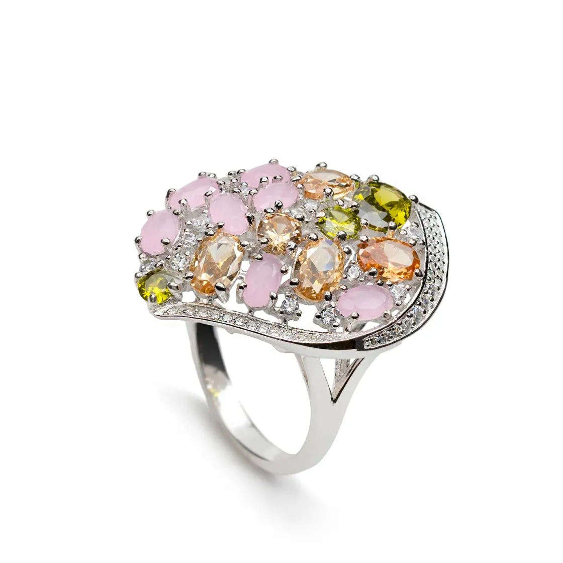 Anillos Especiales | Anillos Con Piedras | LINEARGENT Anillo con piedras diseño barroco con tonos romanticos