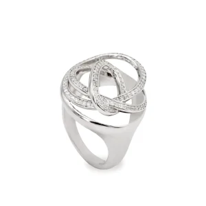 Anillos De Diseño | LINEARGENT Anillo de diseño enredado con circonitas