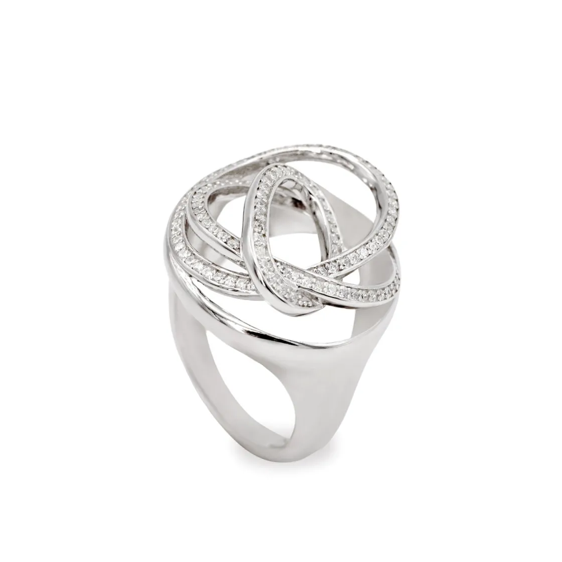 Anillos De Diseño | LINEARGENT Anillo de diseño enredado con circonitas