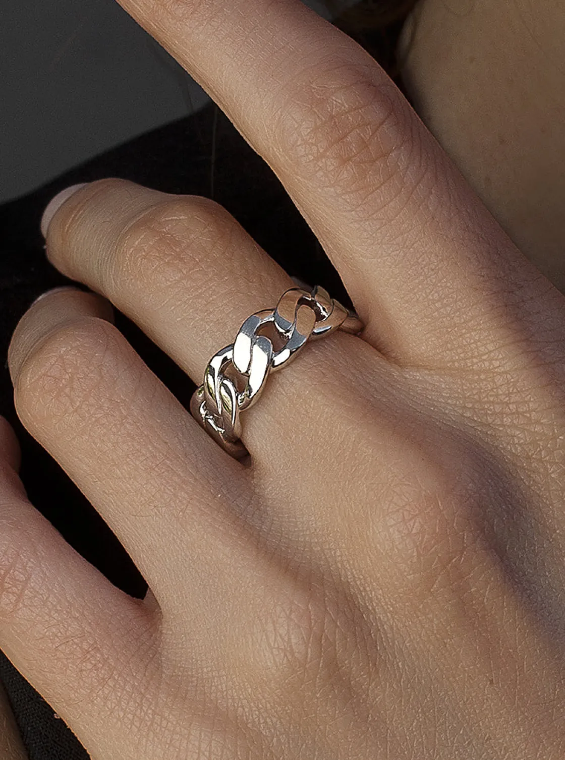 Anillos Anchos | LINEARGENT Anillo de plata diseño original eslabon