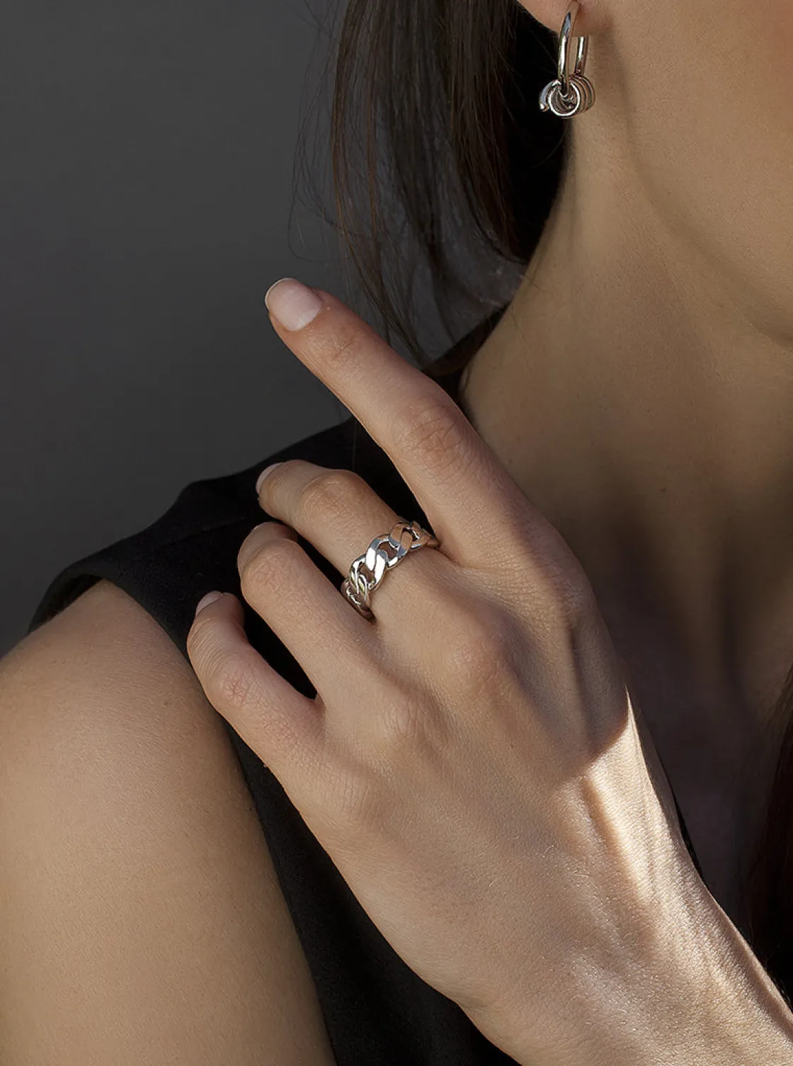 Anillos Anchos | LINEARGENT Anillo de plata diseño original eslabon