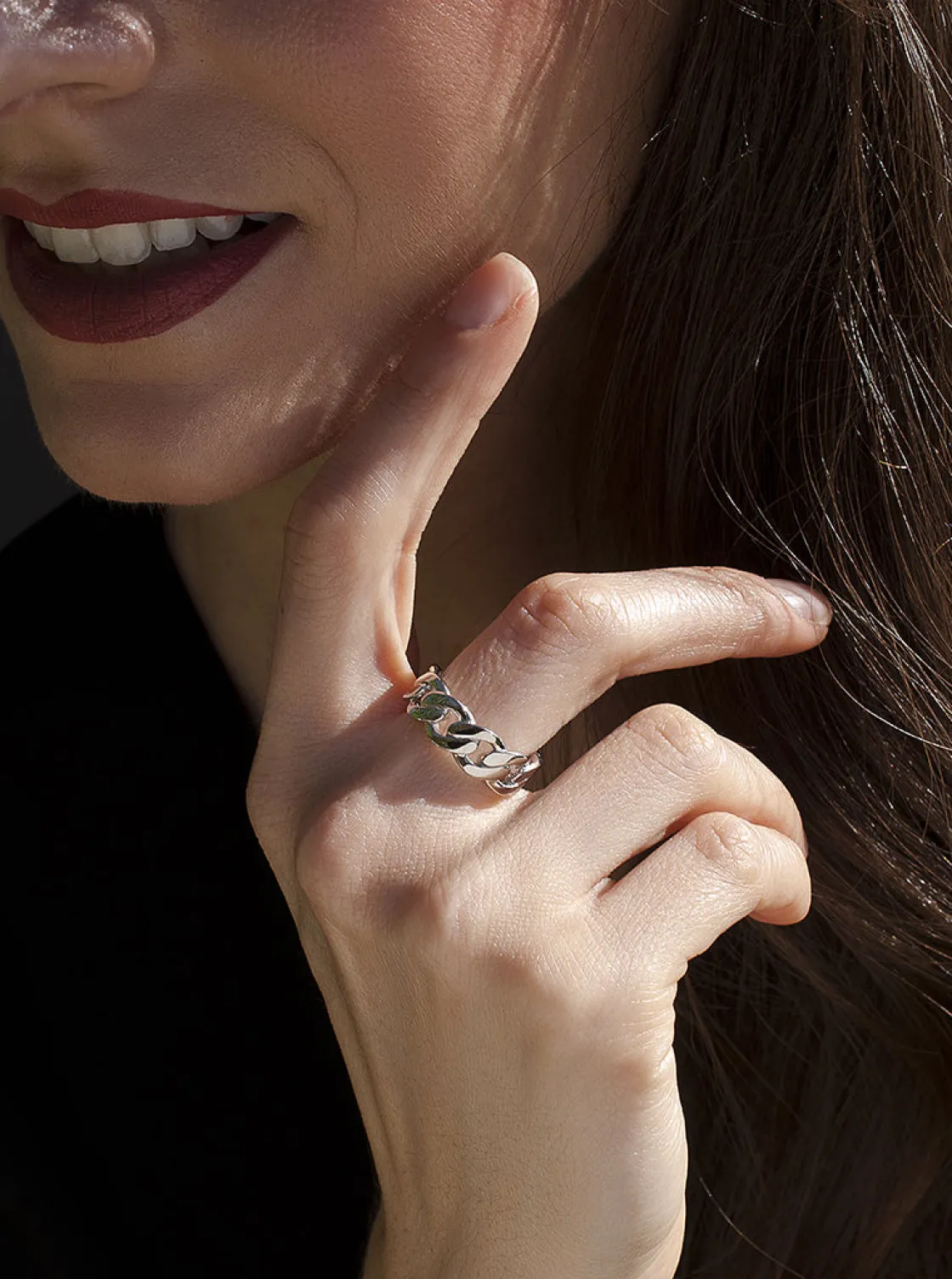 Anillos Anchos | LINEARGENT Anillo de plata diseño original eslabon