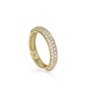 Anillos Finos | Anillos Circonitas | LINEARGENT Anillo esmalte blanco con engaste de circonitas