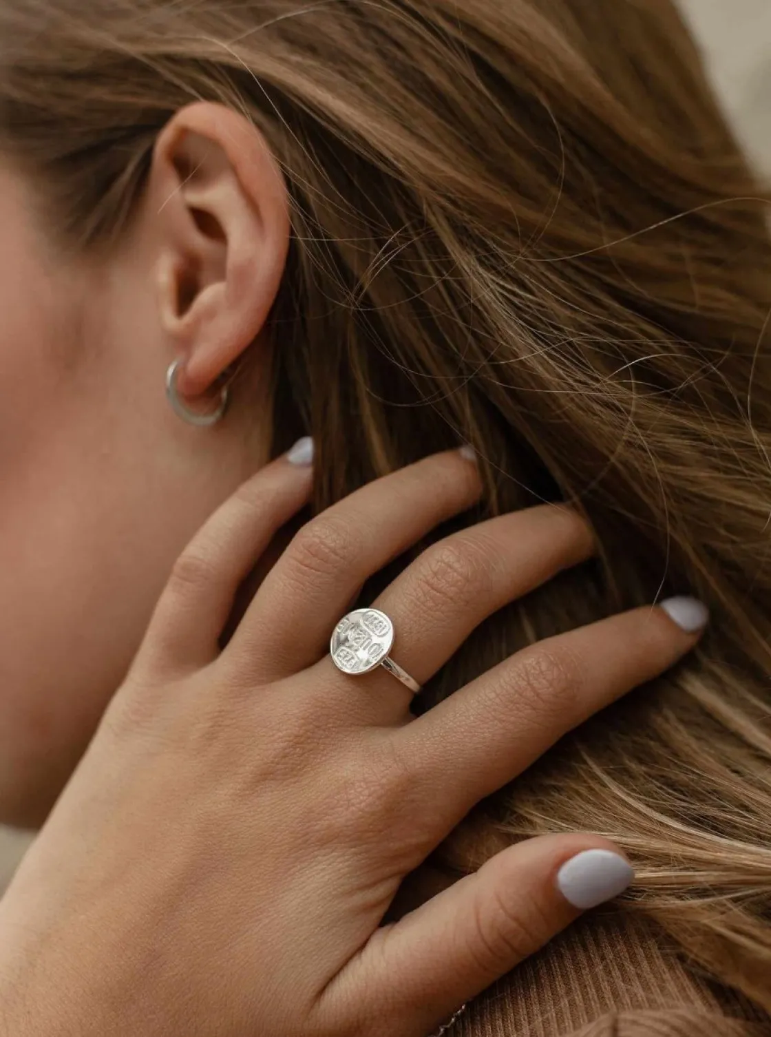 Anillo Sello | LINEARGENT Anillo sello en plata diseño you&me