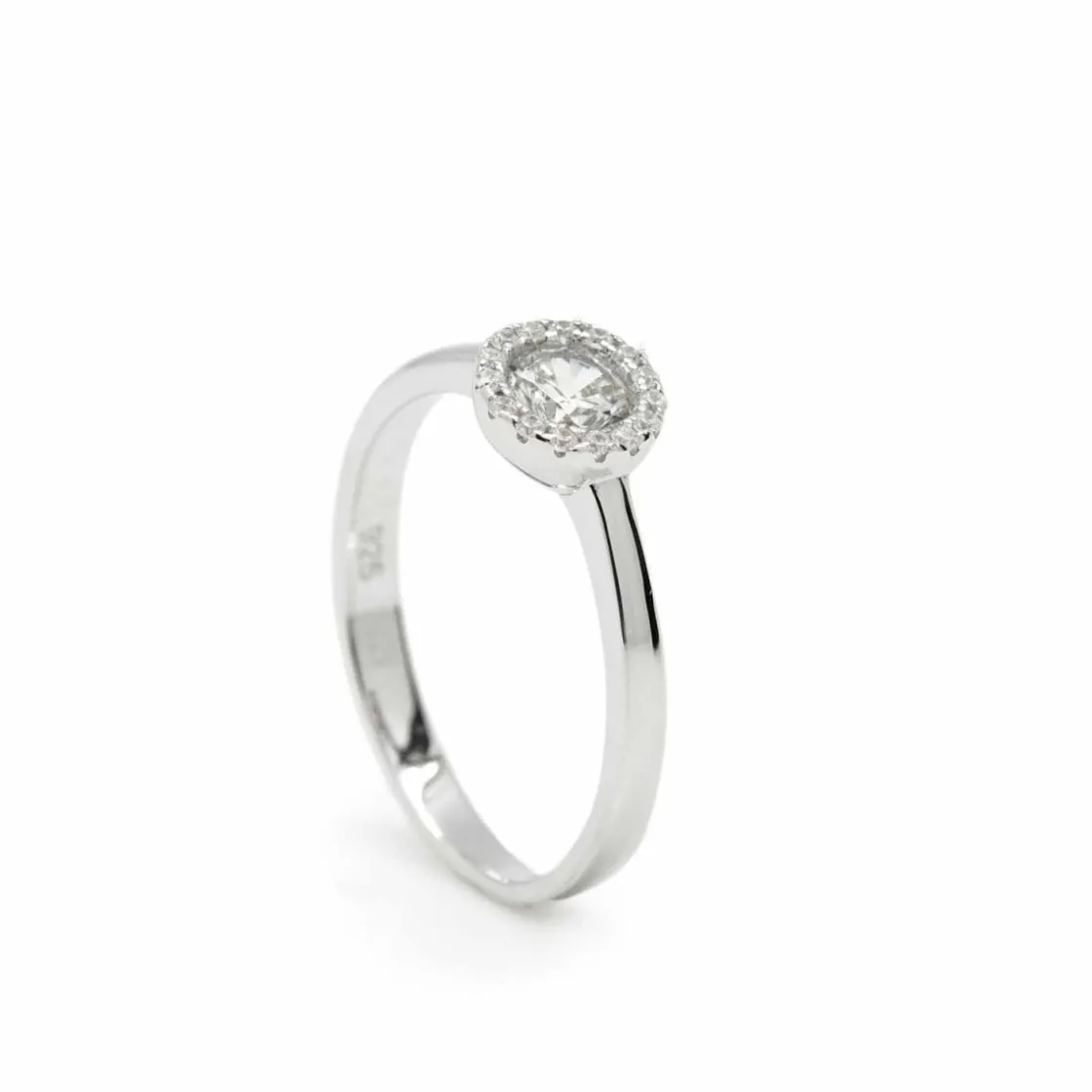 Anillos Especiales | Anillos Finos | LINEARGENT Anillo solitarios diseño de cuarzo adamantino central