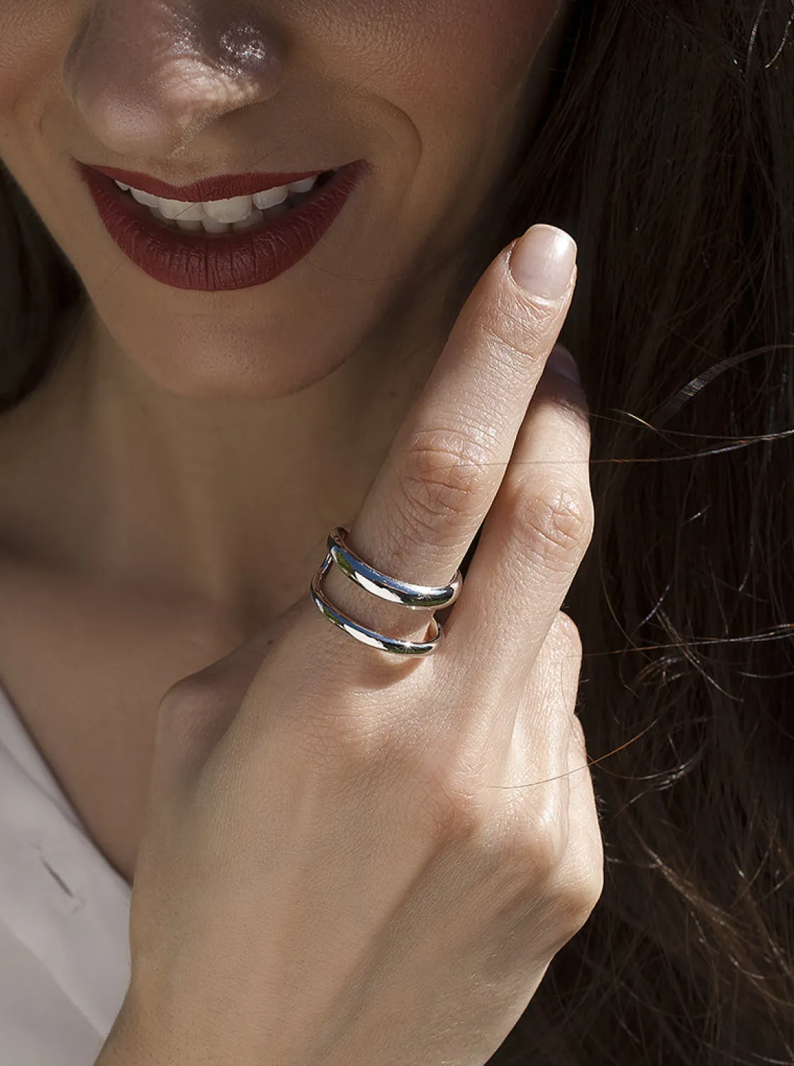 Anillos Anchos | LINEARGENT Anillos anchos de plata diseño doble raíl
