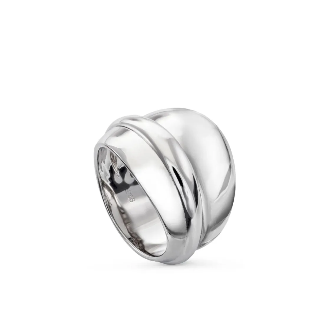 Anillos Anchos | Anillos Grandes | LINEARGENT Anillos anchos diseño carriles en plata lisa
