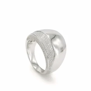 Anillos Grandes | Anillos Circonitas | LINEARGENT Anillos anchos diseño de plata lisa y circonitas