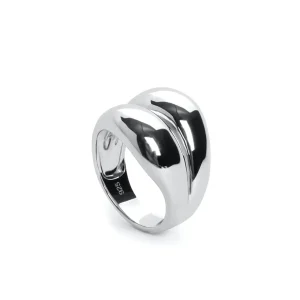 Anillos De Diseño | Anillos Anchos | LINEARGENT Anillos anchos diseño doble carril envolvente en plata lisa