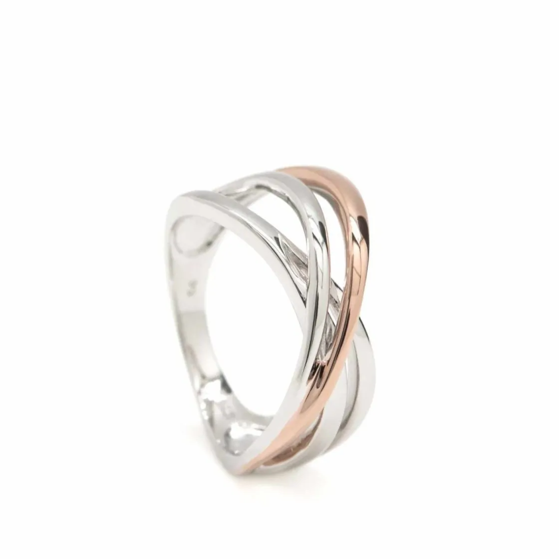 Anillos Bicolor | Anillos De Diseño | LINEARGENT Anillos bicolor diseño de carriles cruzados
