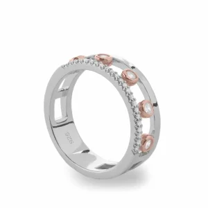 Anillos Bicolor | Anillos Circonitas | LINEARGENT Anillos bicolor motivo central de circonitas multi tamaño