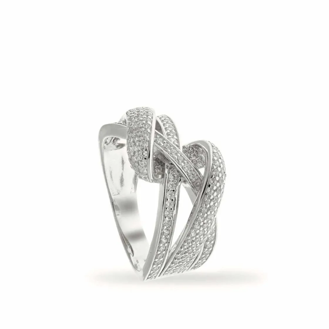 Anillos Circonitas | LINEARGENT Anillos circonitas diseño de carriles y nudo central