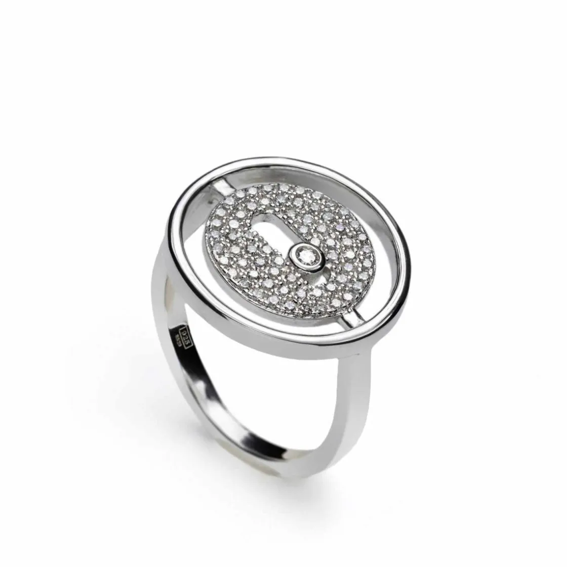 Anillos Circonitas | LINEARGENT Anillos circonitas diseño de doble botón y plata lisa