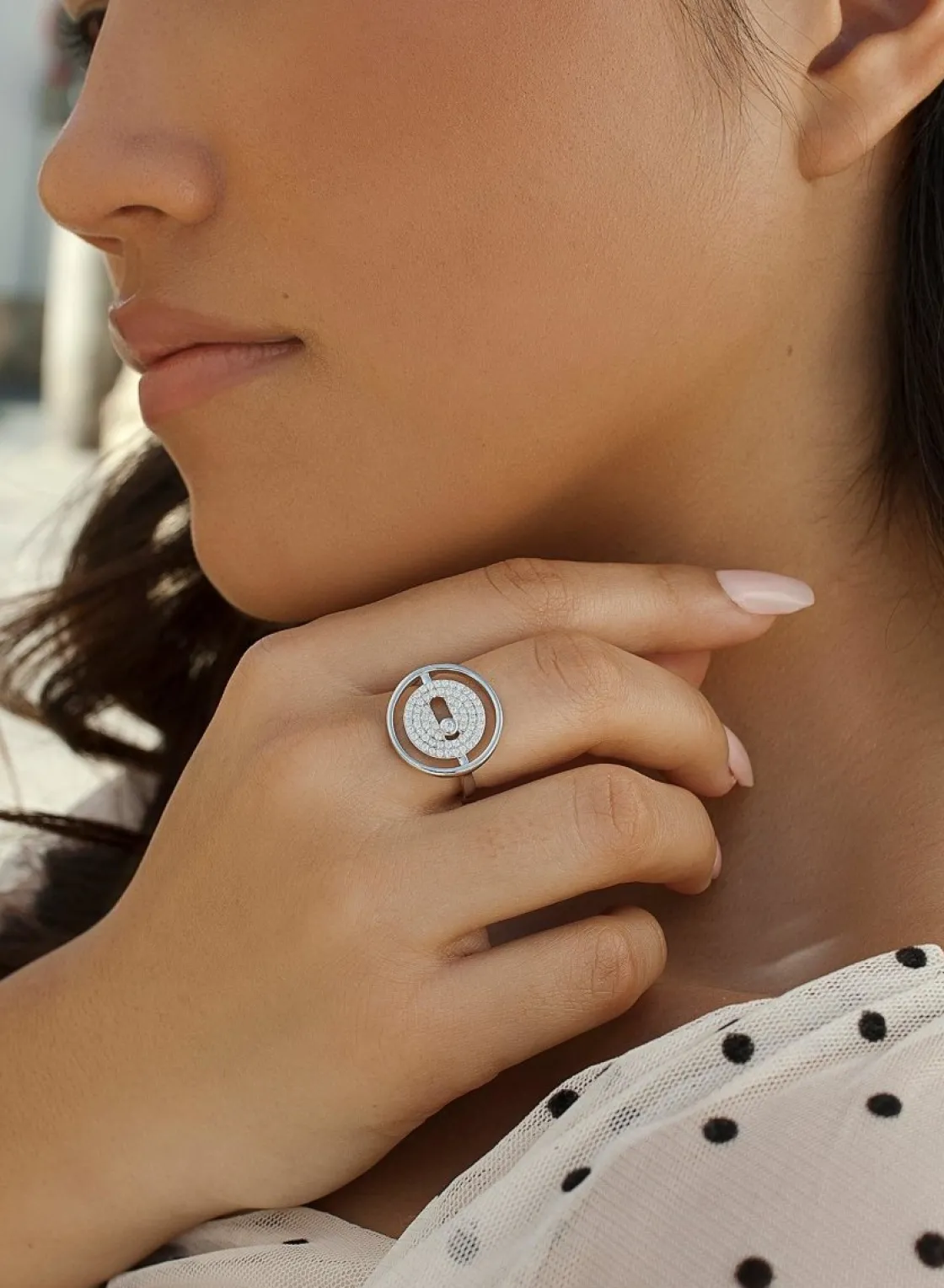Anillos Circonitas | LINEARGENT Anillos circonitas diseño de doble botón y plata lisa