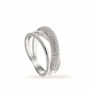 Anillos Circonitas | LINEARGENT Anillos circonitas diseño de tres bandas cruzadas
