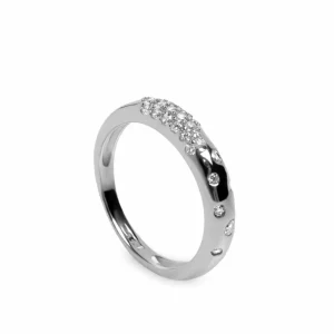 Anillos Pequeños | Anillos Circonitas | LINEARGENT Anillos circonitas diseño desigual circular