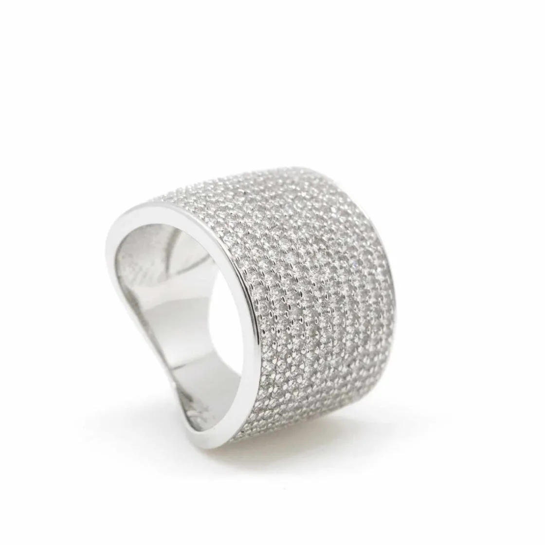 Anillos Grandes | Anillos Circonitas | LINEARGENT Anillos circonitas engaste total de circonitas diseño grueso