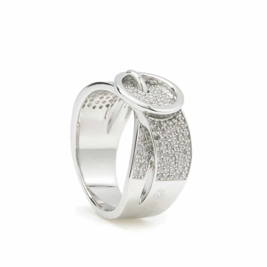Anillos Circonitas | LINEARGENT Anillos circonitas motivo de hebilla circular cruzada