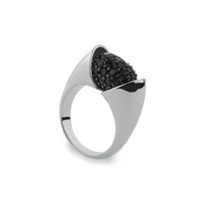 Anillos Circonitas | LINEARGENT Anillos circonitas negras diseño abierto y plata lisa