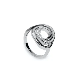 Anillos De Diseño | LINEARGENT Anillos con circonitas de plata con diseño estilo caracol