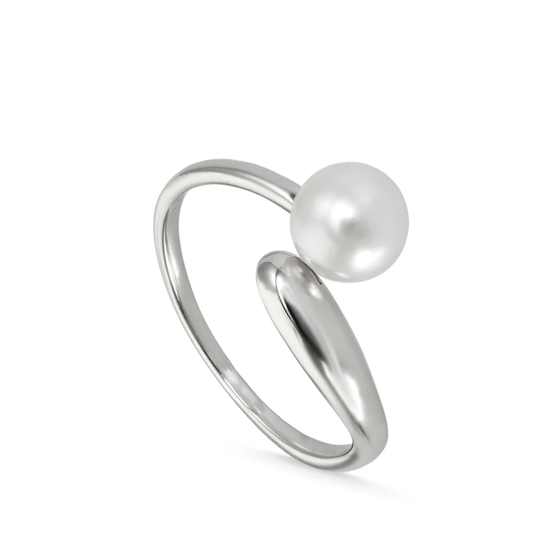 Anillos Con Perlas | LINEARGENT Anillos con perlas de plata diseño abierto con perla