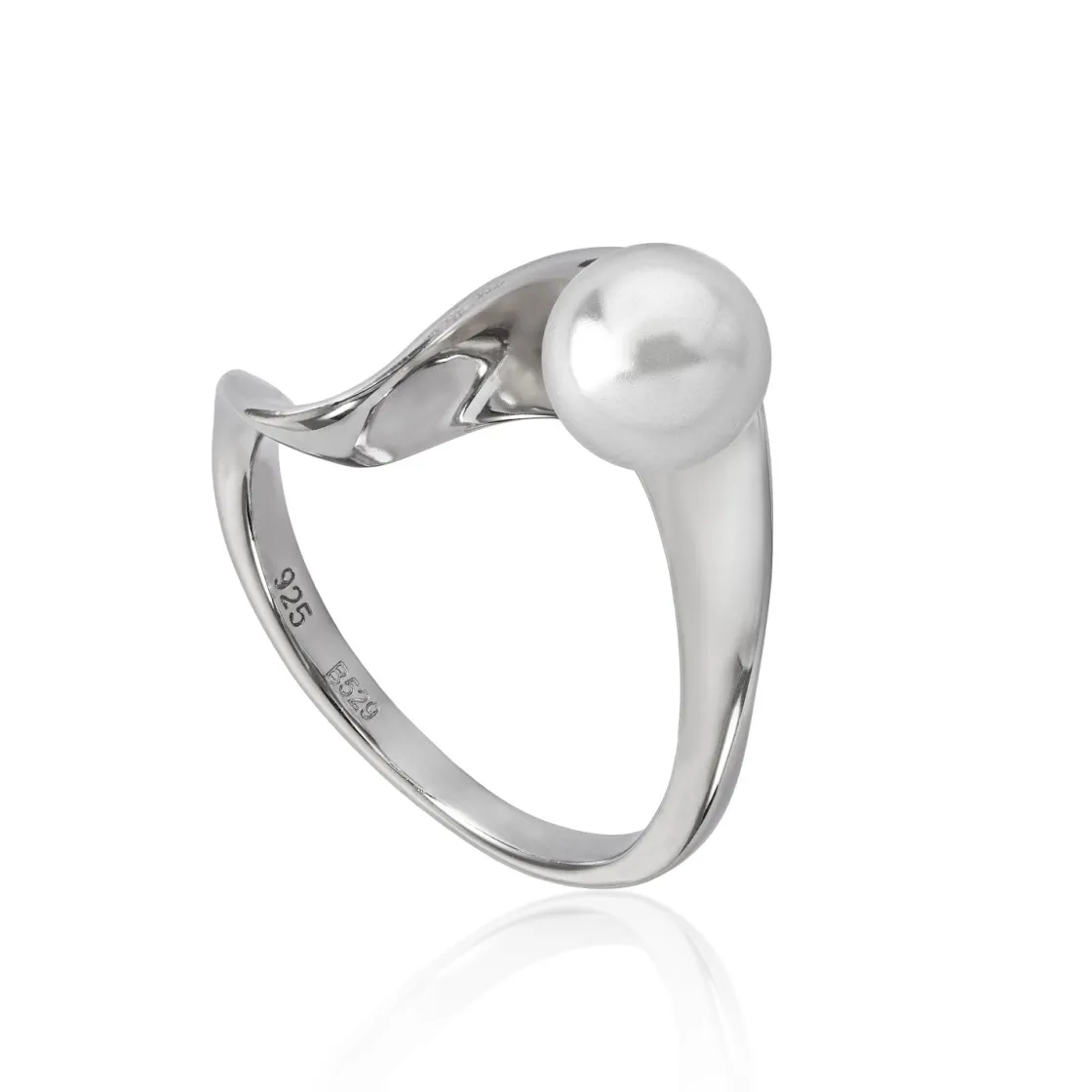 Anillos De Diseño | Anillos Con Perlas | LINEARGENT Anillos con perlas de plata diseño ondulado