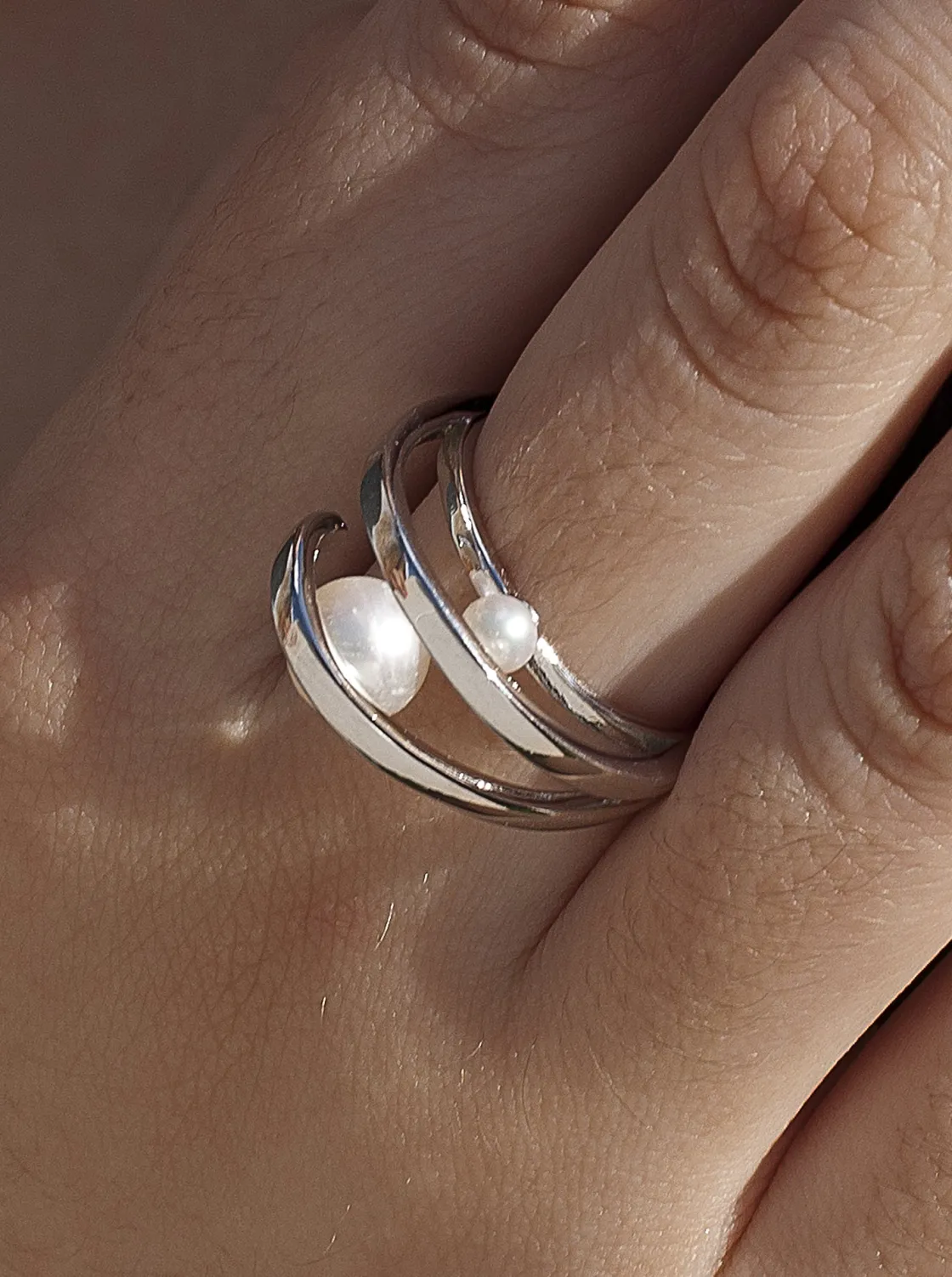 Anillos Con Perlas | LINEARGENT Anillos con perlas diseño doble perla