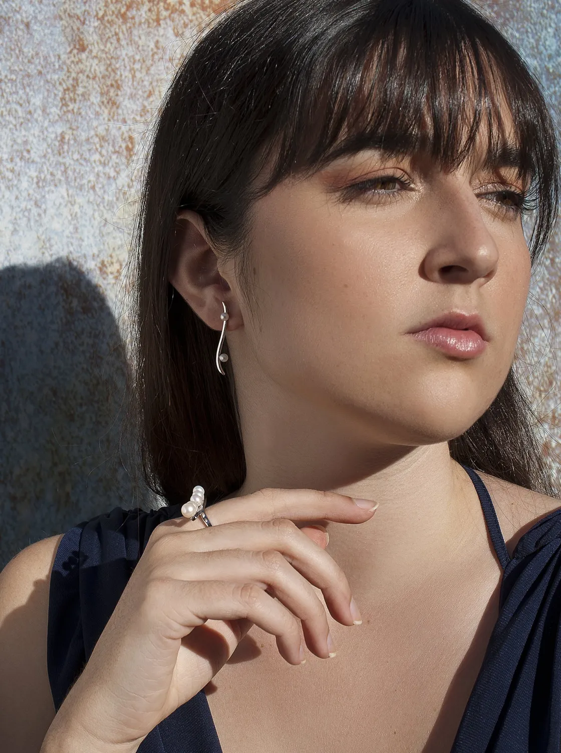Anillos Con Perlas | LINEARGENT Anillos con perlas diseño minimalista