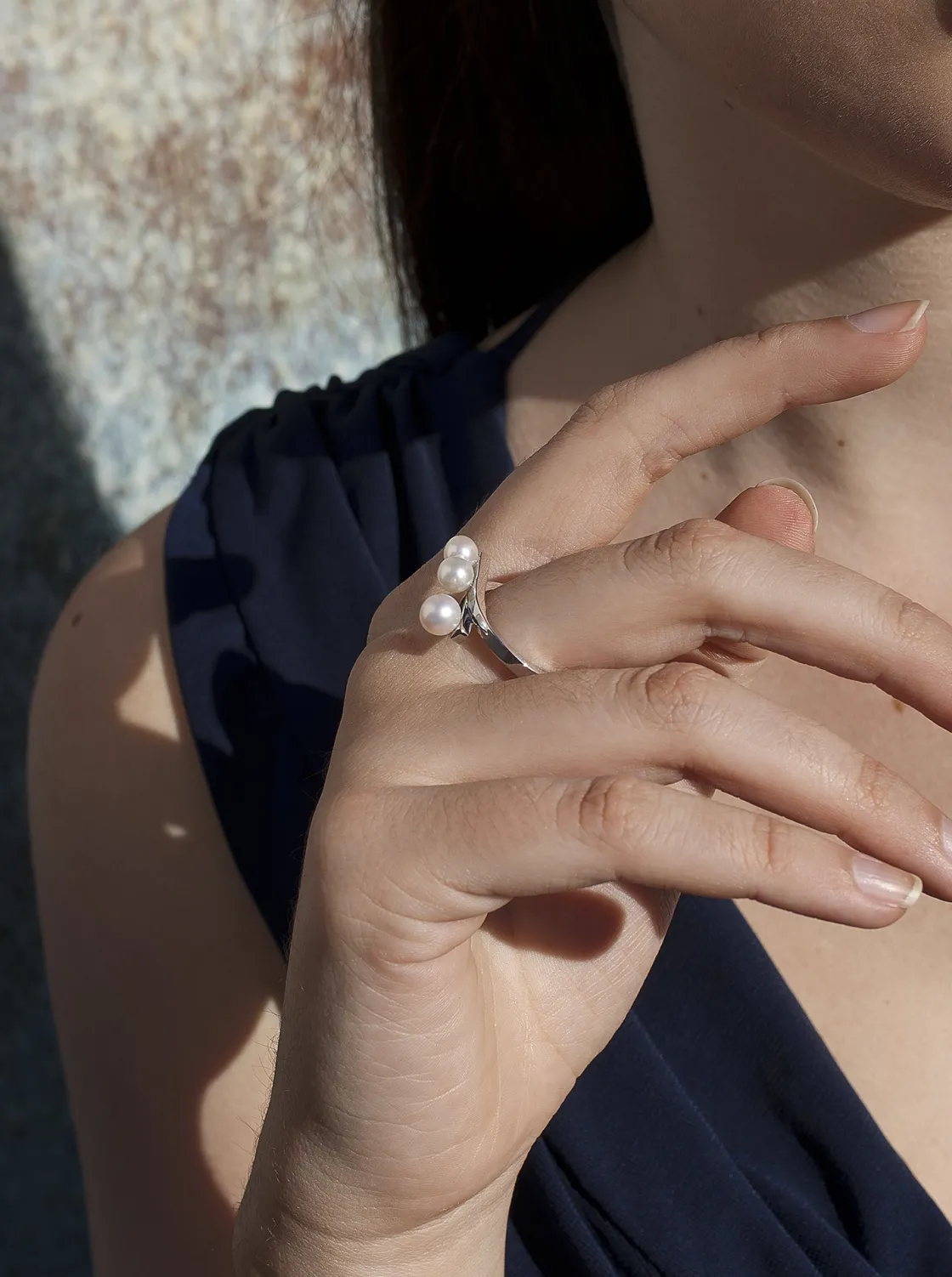 Anillos Con Perlas | LINEARGENT Anillos con perlas diseño minimalista triple perla