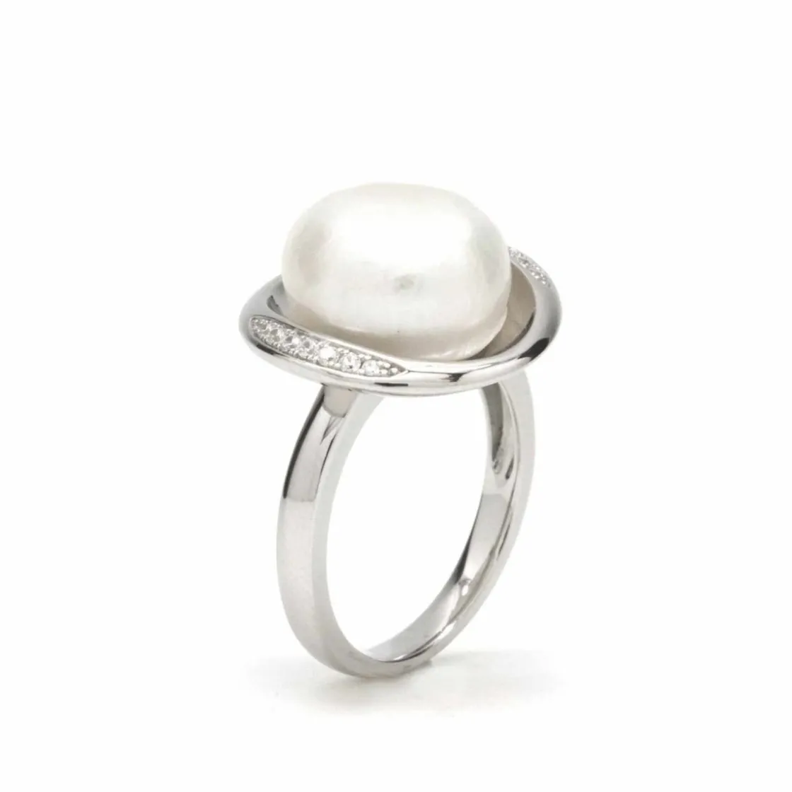 Anillos Con Perlas | LINEARGENT Anillos con perlas motivo redondo y circontas