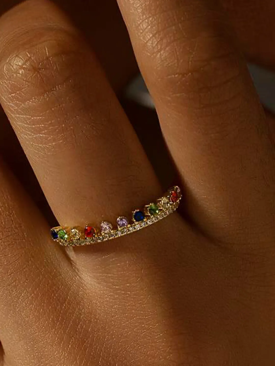 Anillos Dorados | Anillos Pequeños | LINEARGENT Anillos con piedras de colores y circonitas