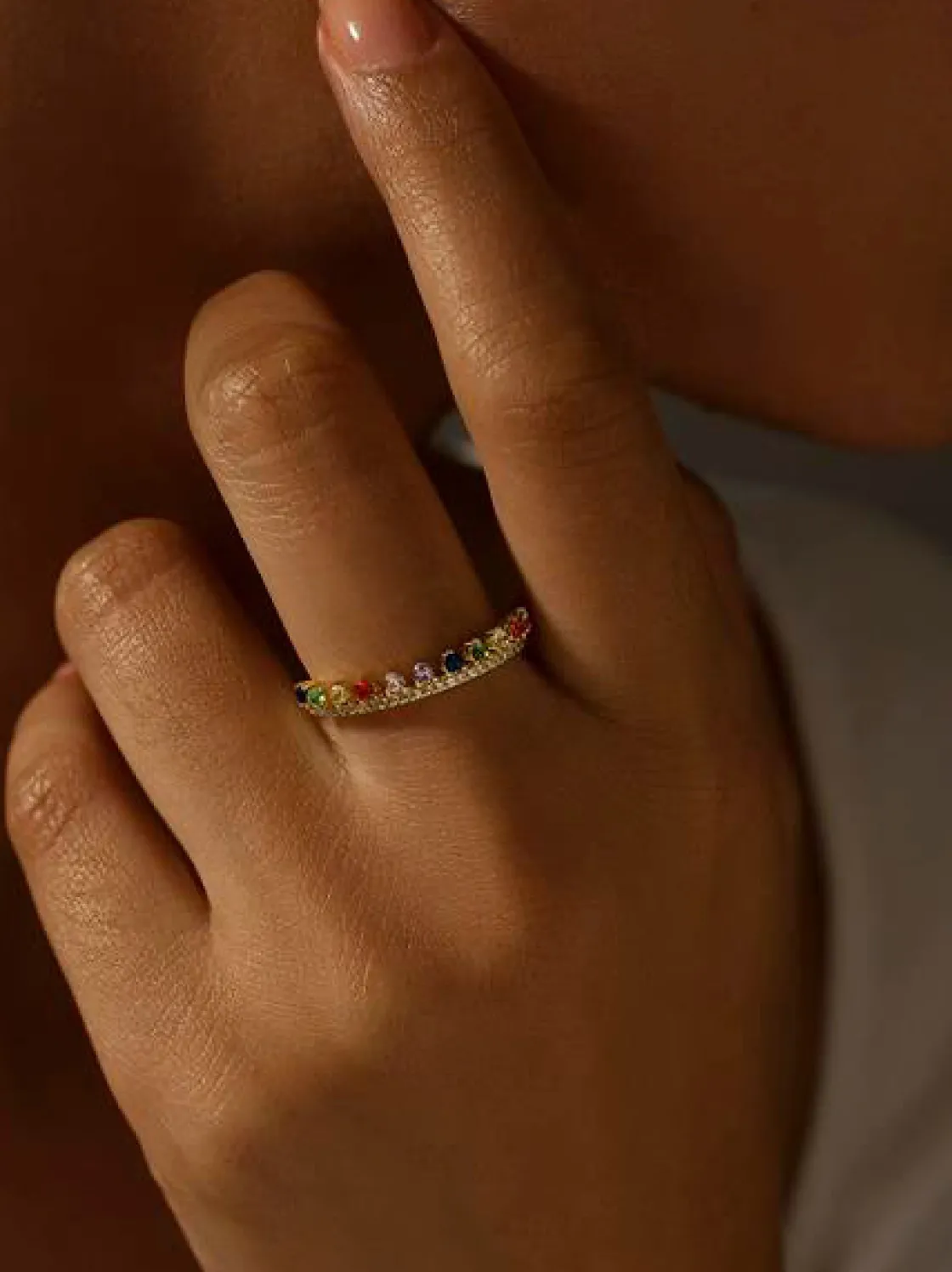 Anillos Dorados | Anillos Pequeños | LINEARGENT Anillos con piedras de colores y circonitas