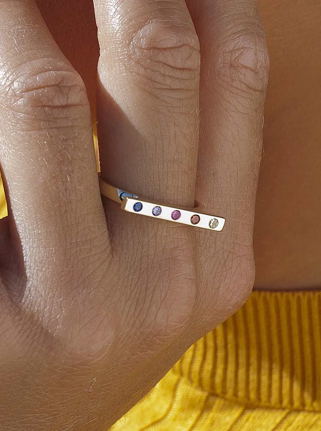 Anillos Especiales | Anillos Dorados | LINEARGENT Anillos con piedras de plata diseño gemas multicolor