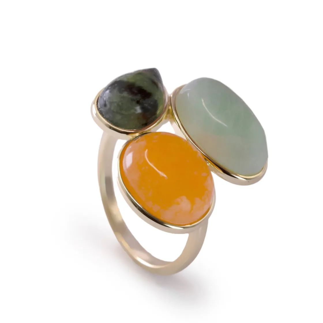Anillos Con Piedras | Anillos Grandes | LINEARGENT Anillos con piedras de plata en tono nature