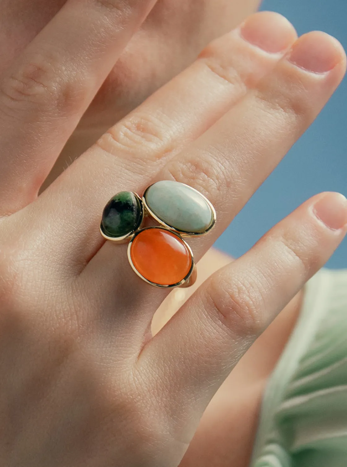 Anillos Con Piedras | Anillos Grandes | LINEARGENT Anillos con piedras de plata en tono nature