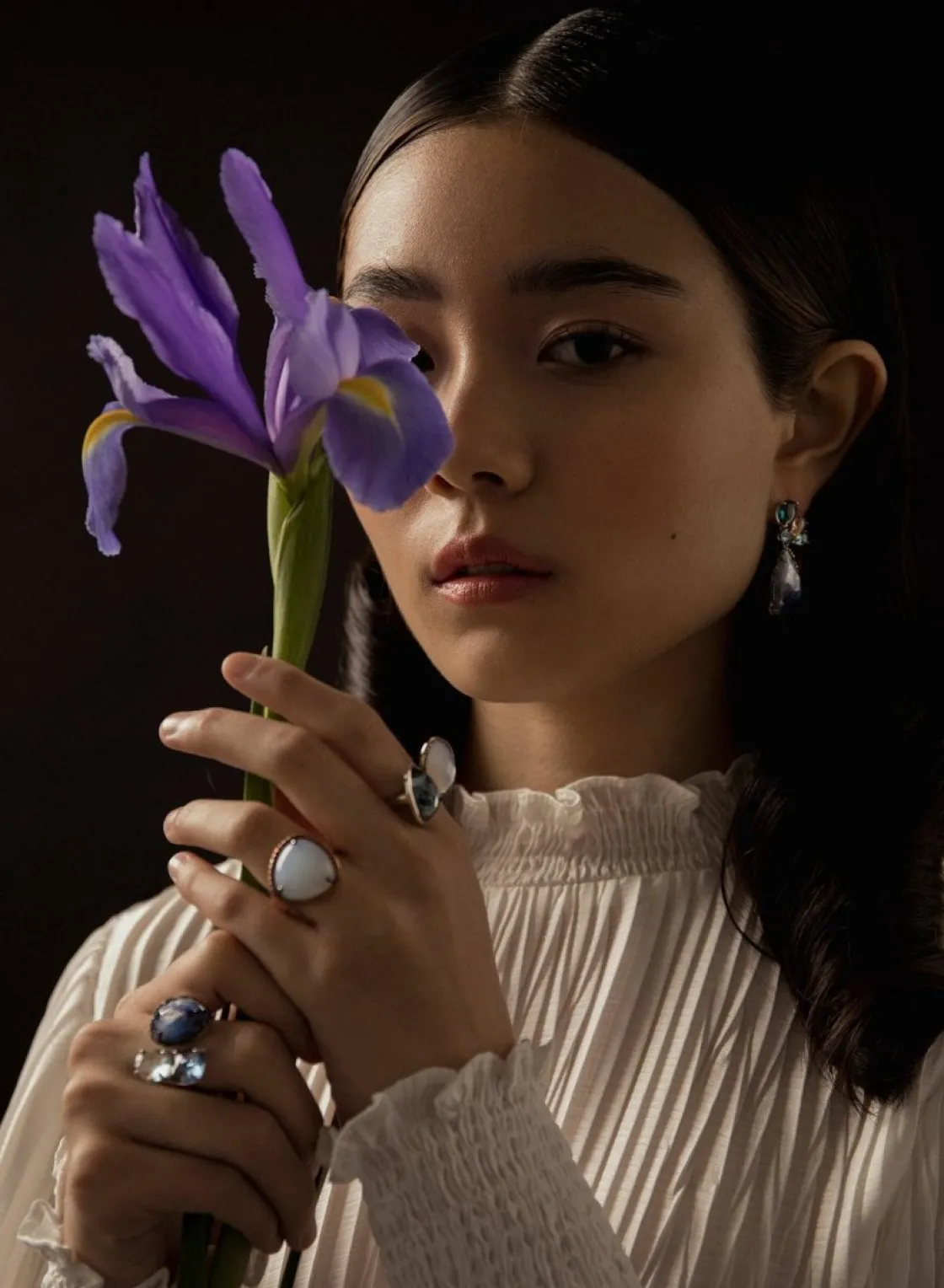 Anillos Con Piedras | LINEARGENT Anillos con piedras diseño abierto en tonos azules