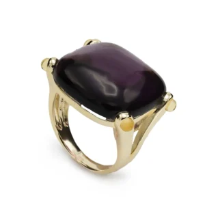 Anillos Con Piedras | Anillos Grandes | LINEARGENT Anillos con piedras diseño cabouchón tono marrón