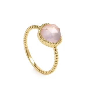 Anillos Pequeños | Anillos Con Piedras | LINEARGENT Anillos con piedras diseño cuarzo rosa irregular
