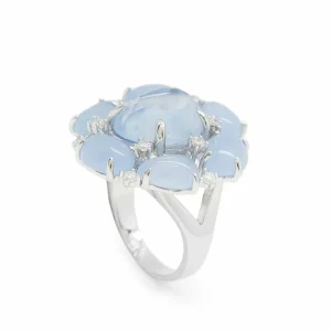 Anillos Con Piedras | Anillos Grandes | LINEARGENT Anillos con piedras diseño de flor en tonos azules