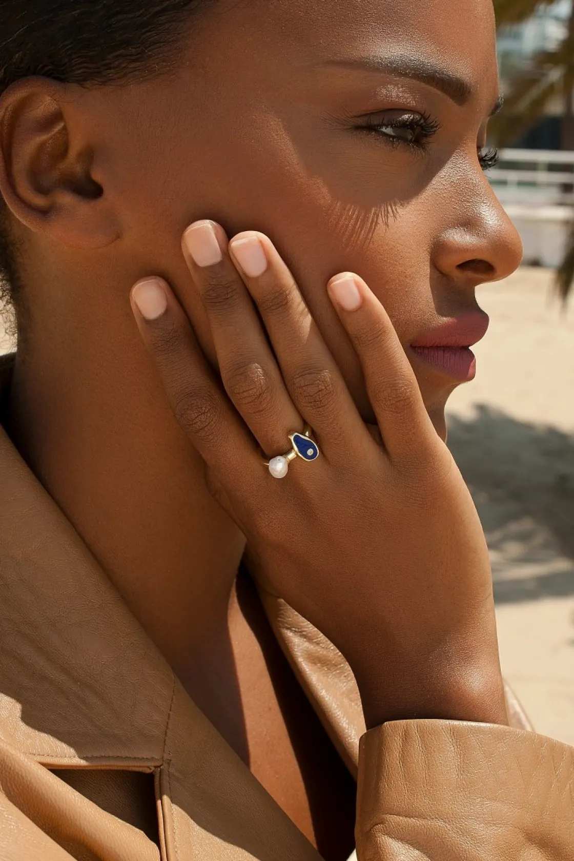 Anillos Dorados | Anillos Con Piedras | LINEARGENT Anillos con piedras diseño de piedra natural y perla