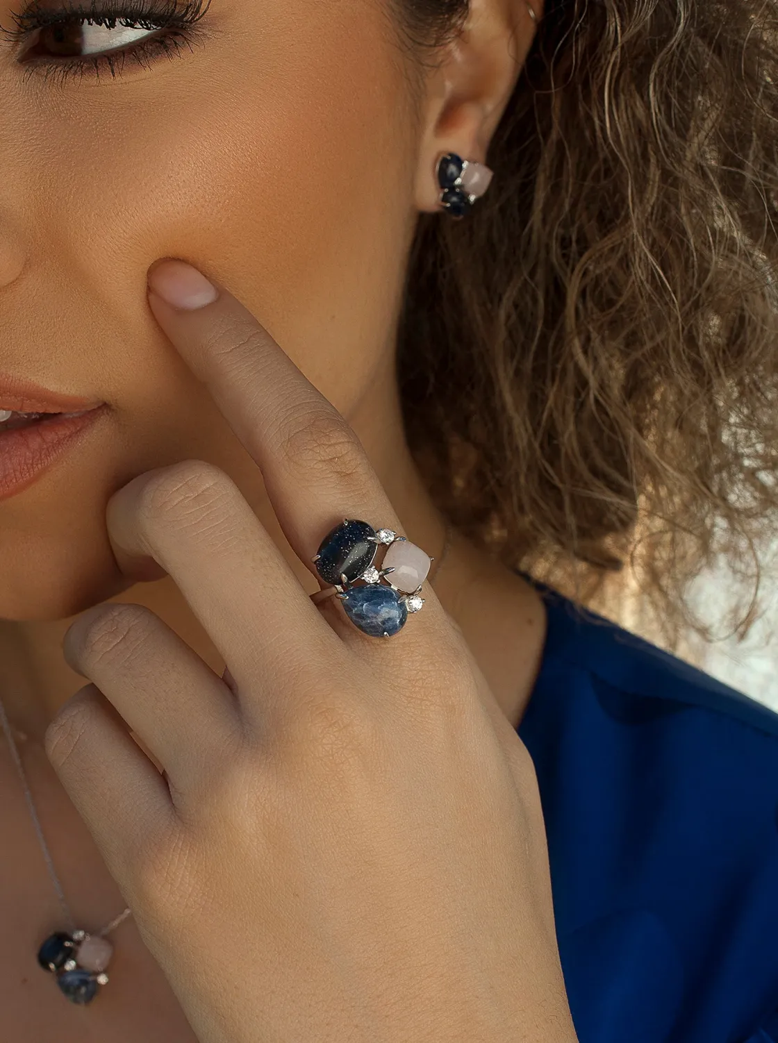Anillos Con Piedras | LINEARGENT Anillos con piedras en tonos azules con circonitas