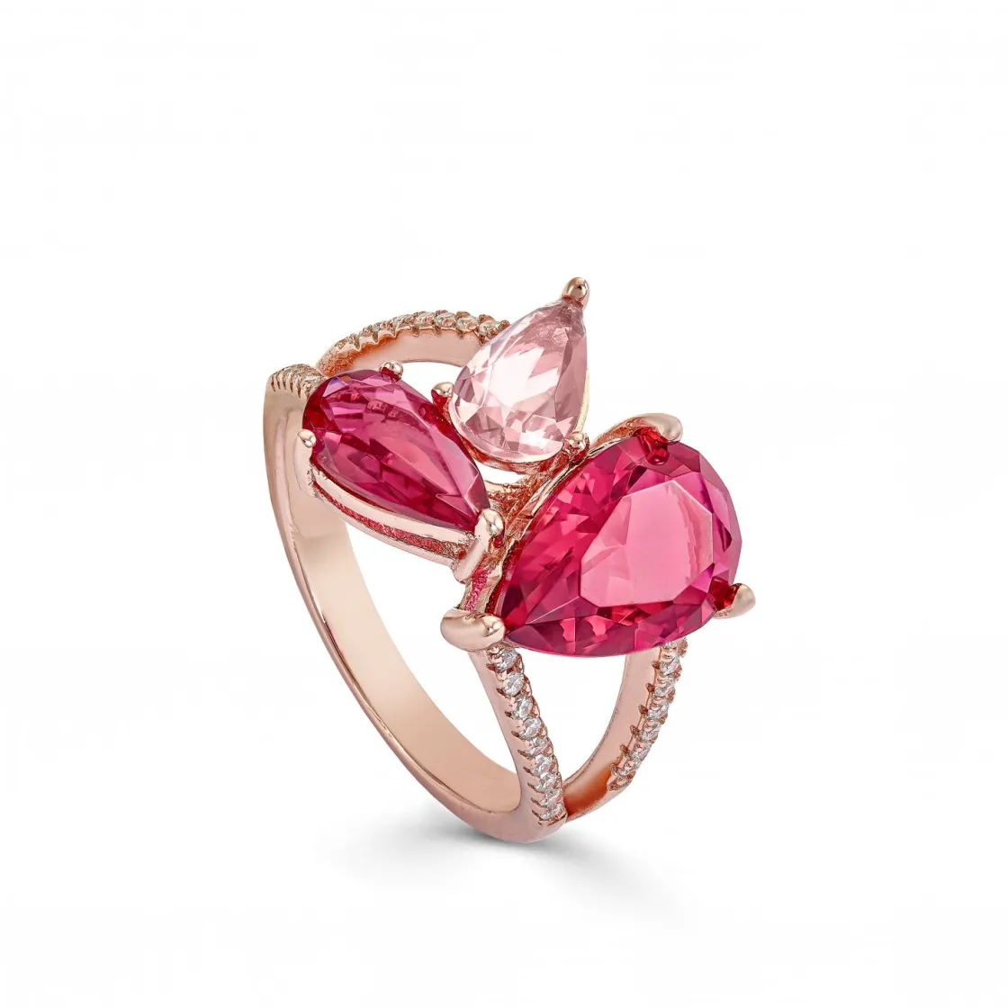 Anillos Con Piedras | LINEARGENT Anillos con piedras en tonos rosados y rojizos