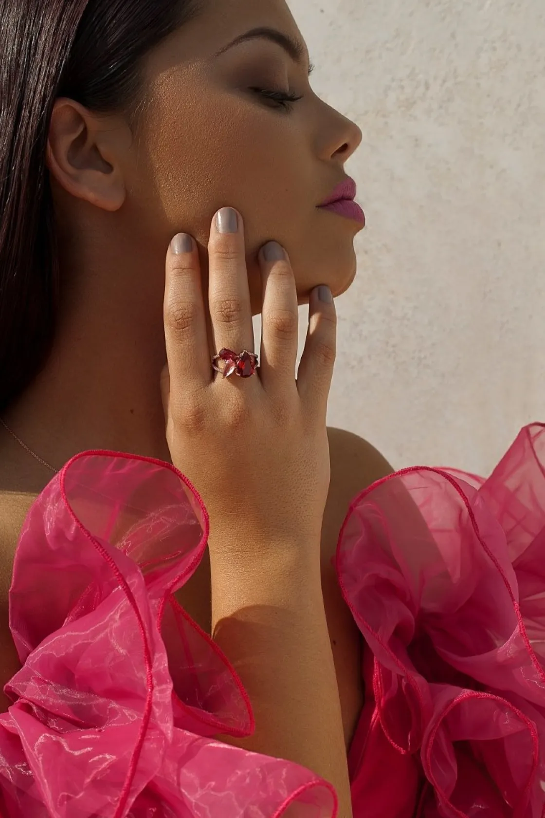 Anillos Con Piedras | LINEARGENT Anillos con piedras en tonos rosados y rojizos
