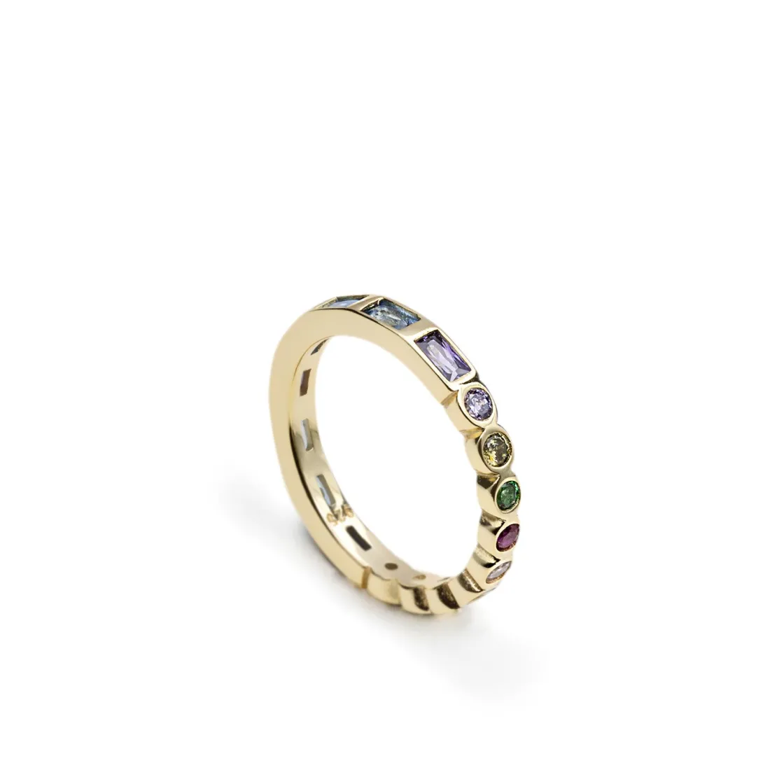 Anillos Dorados | Anillos Con Piedras | LINEARGENT Anillos con piedras multicolor en diferentes tallas