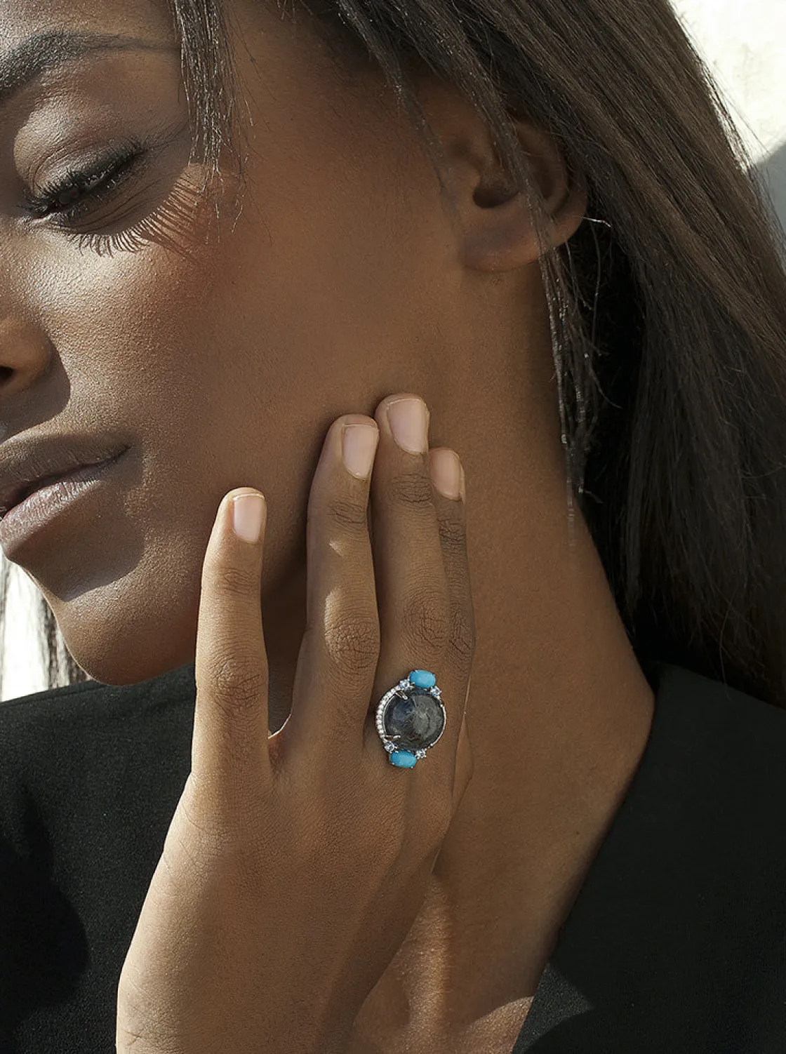 Anillos Con Piedras | LINEARGENT Anillos con piedras naturales diseño circular con circonitas