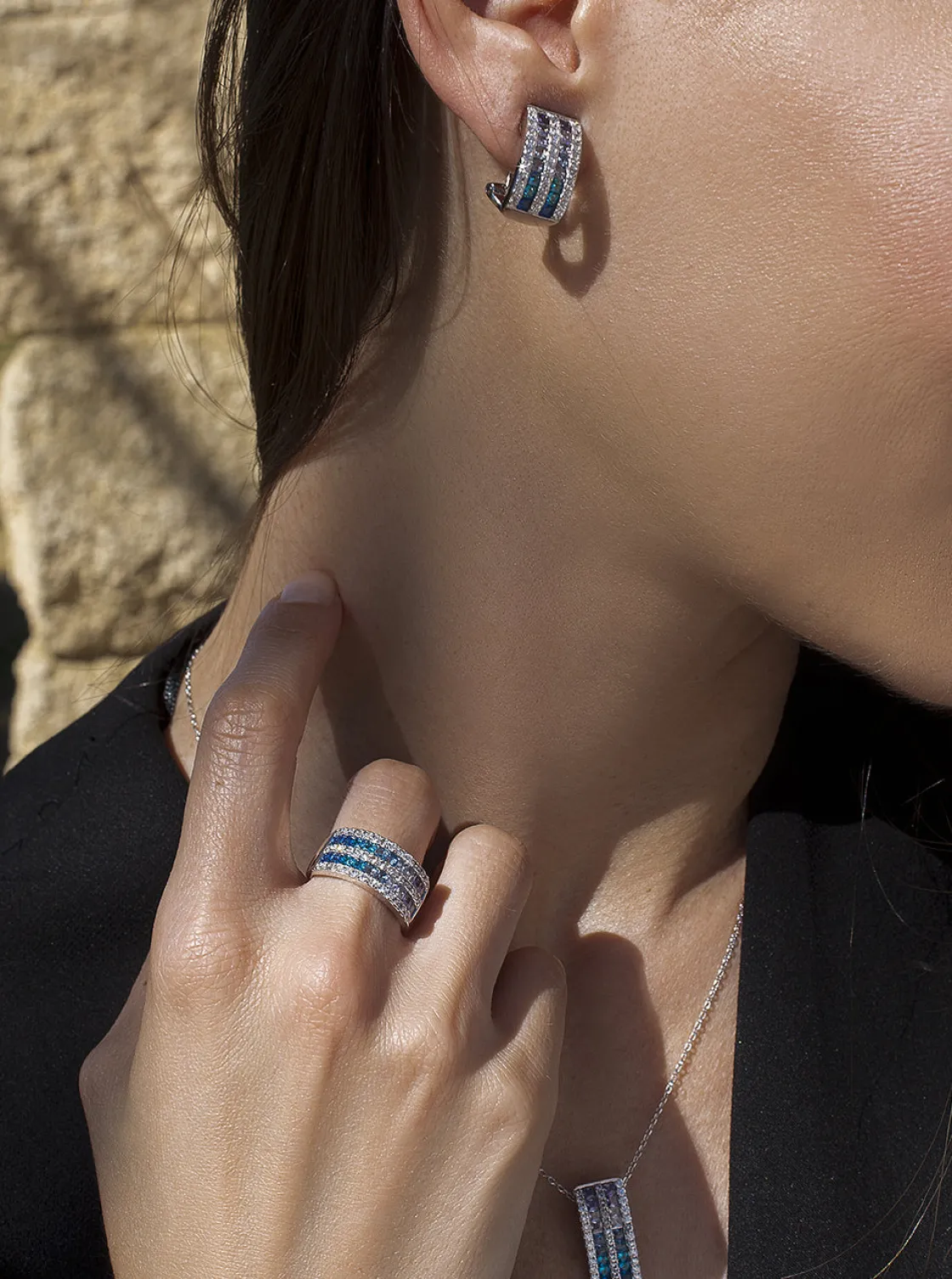 Anillos Con Piedras | LINEARGENT Anillos con piedras tonos azules y circonitas