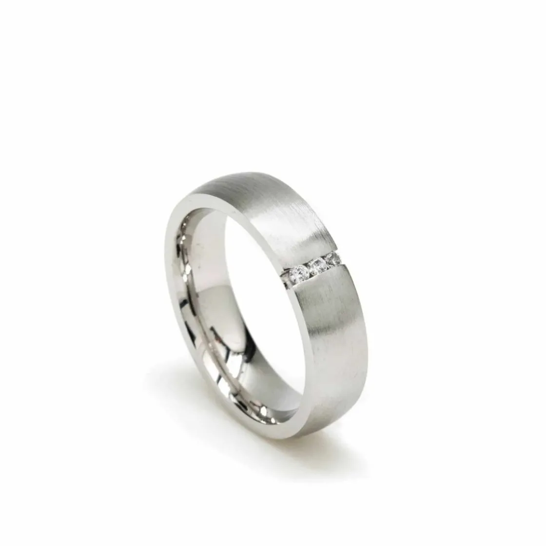 Anillos De Compromiso | LINEARGENT Anillos de compromiso con incrustación de tres circonitas