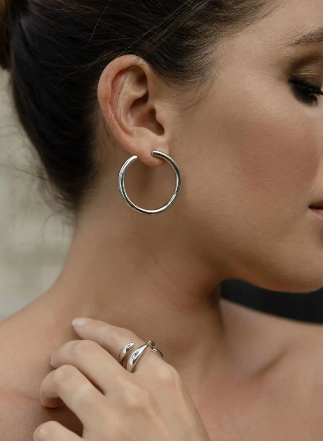 Anillos De Diseño | LINEARGENT Anillos de diseño abierto estilo garra en plata lisa