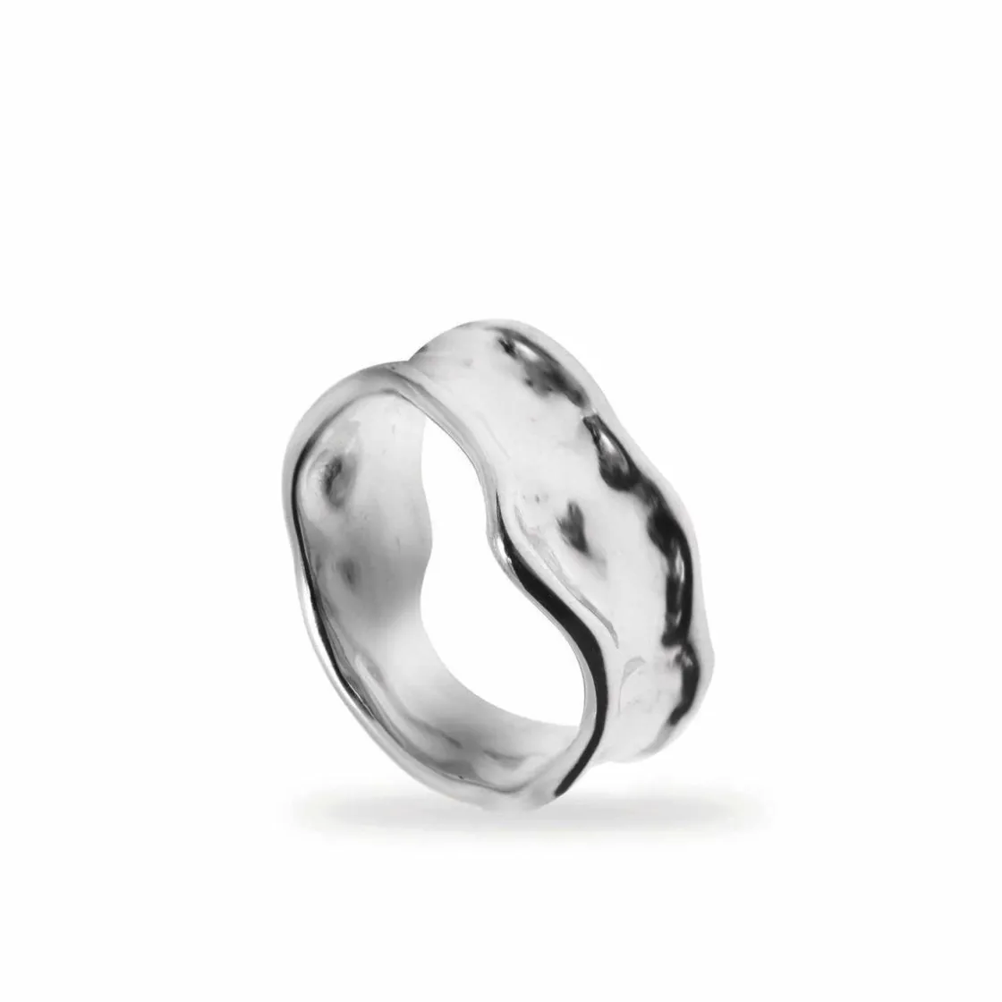 Anillos De Diseño | LINEARGENT Anillos de diseño ancho irregular líquido